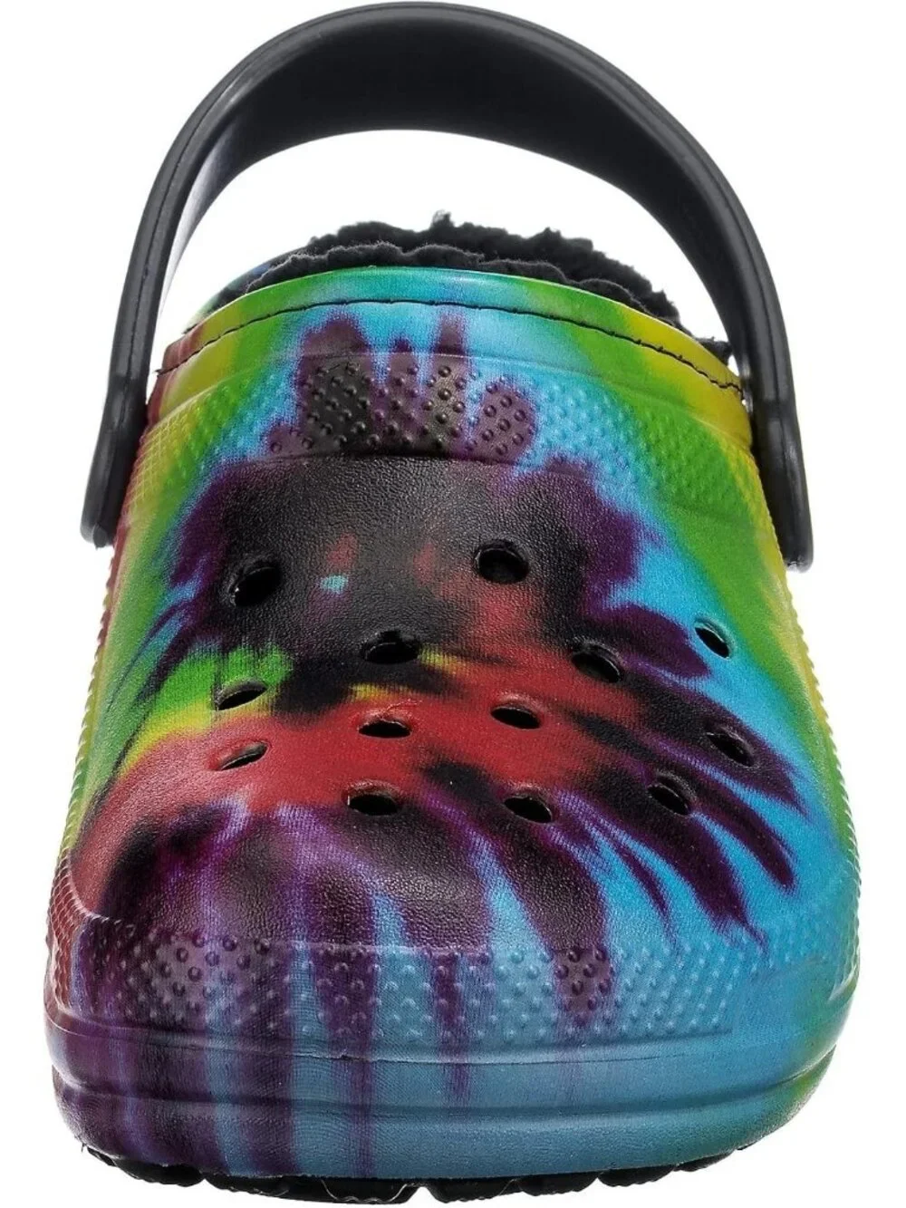 Crocs Unisex Adult Classic Rainbow Tie Dye Lined Clogs Fuzzy Slippers US 12 Mens
